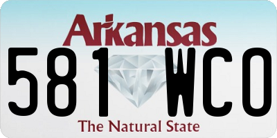 AR license plate 581WCO