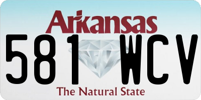 AR license plate 581WCV