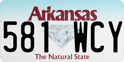AR license plate 581WCY