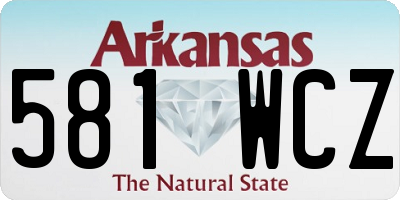 AR license plate 581WCZ