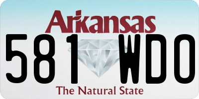 AR license plate 581WDO