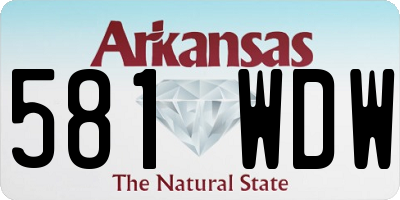 AR license plate 581WDW