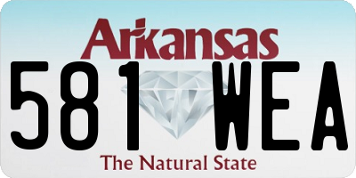 AR license plate 581WEA