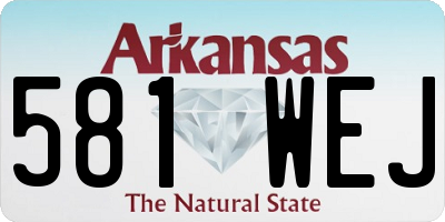AR license plate 581WEJ