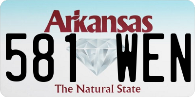 AR license plate 581WEN