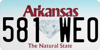 AR license plate 581WEO