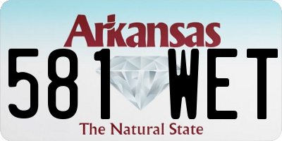 AR license plate 581WET