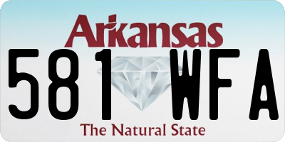 AR license plate 581WFA