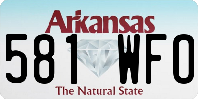 AR license plate 581WFO