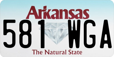 AR license plate 581WGA