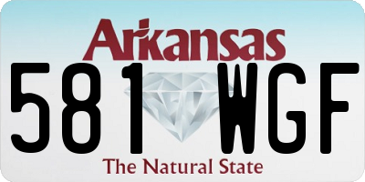AR license plate 581WGF