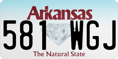 AR license plate 581WGJ