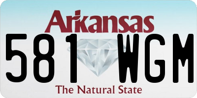 AR license plate 581WGM