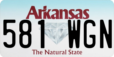 AR license plate 581WGN