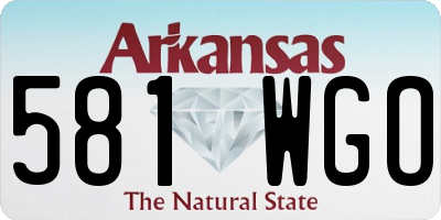 AR license plate 581WGO