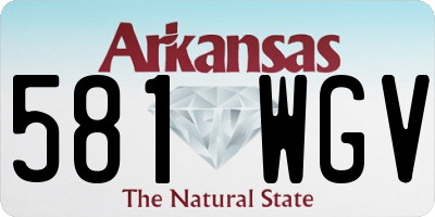 AR license plate 581WGV