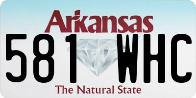 AR license plate 581WHC