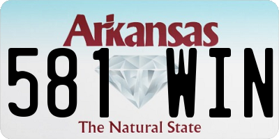AR license plate 581WIN