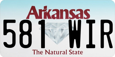 AR license plate 581WIR