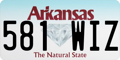 AR license plate 581WIZ