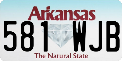 AR license plate 581WJB