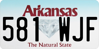 AR license plate 581WJF