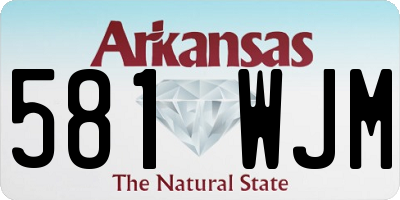 AR license plate 581WJM