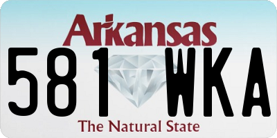 AR license plate 581WKA