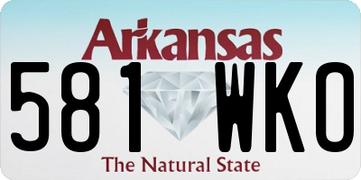 AR license plate 581WKO