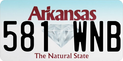 AR license plate 581WNB