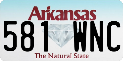 AR license plate 581WNC