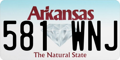 AR license plate 581WNJ