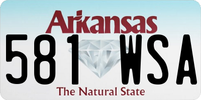 AR license plate 581WSA