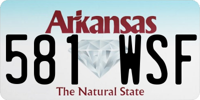 AR license plate 581WSF