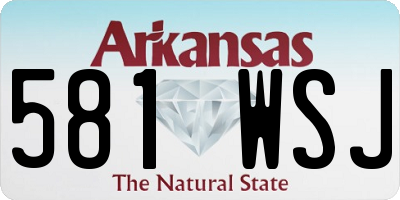 AR license plate 581WSJ
