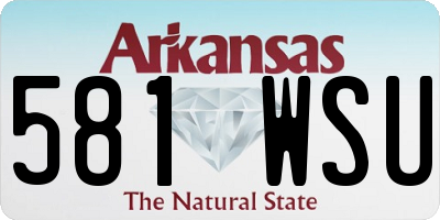 AR license plate 581WSU