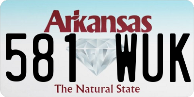 AR license plate 581WUK