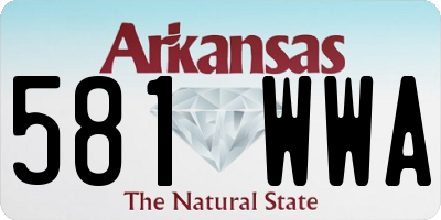 AR license plate 581WWA