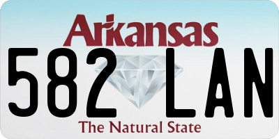 AR license plate 582LAN