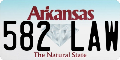 AR license plate 582LAW