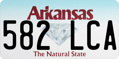 AR license plate 582LCA