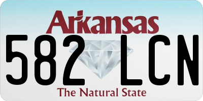 AR license plate 582LCN