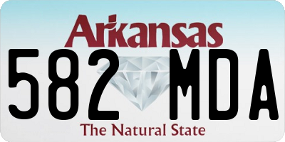 AR license plate 582MDA