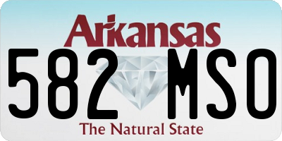 AR license plate 582MSO