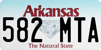 AR license plate 582MTA