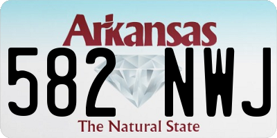 AR license plate 582NWJ