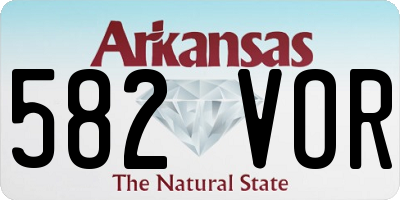 AR license plate 582VOR