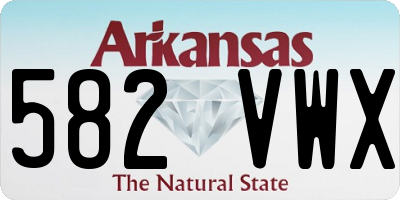 AR license plate 582VWX