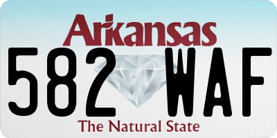 AR license plate 582WAF