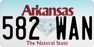 AR license plate 582WAN